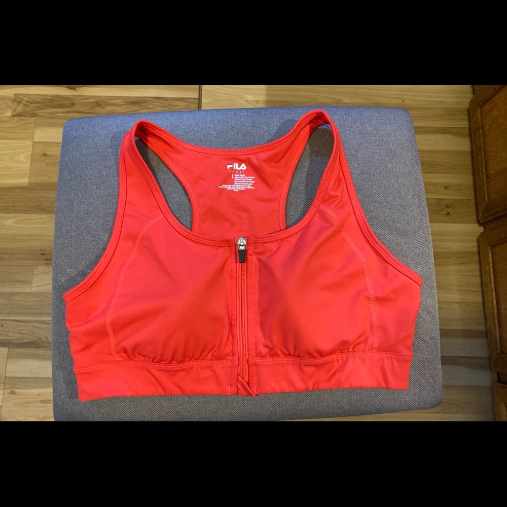 Fila sport bra front zip closure L